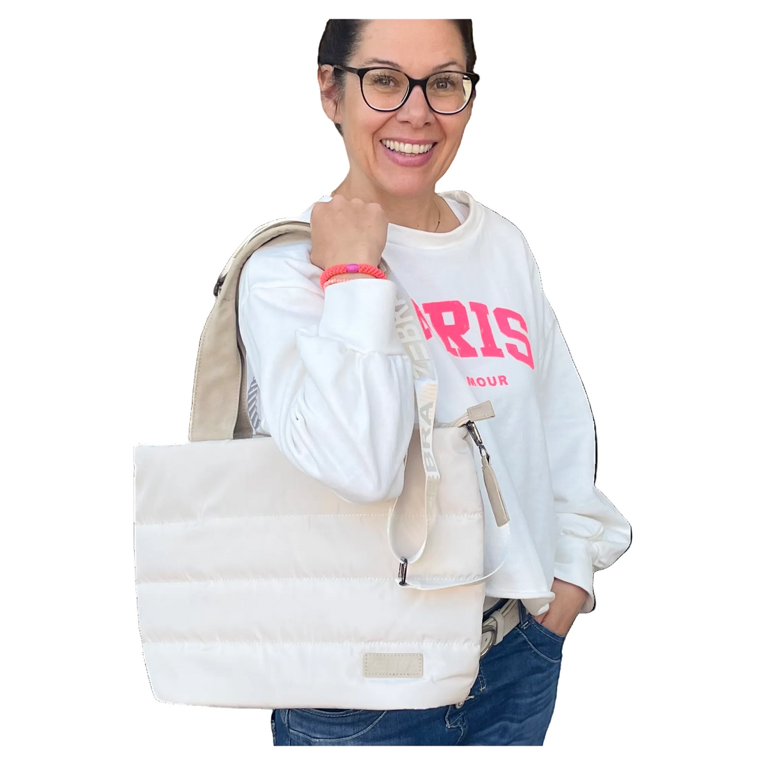 Zebra Shopper klein, creme