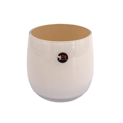 Mel Vase "Happy Spring" klein, sand/puder