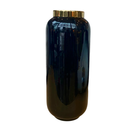 Gift Company Vase Saigon M schwarz mit Goldrand