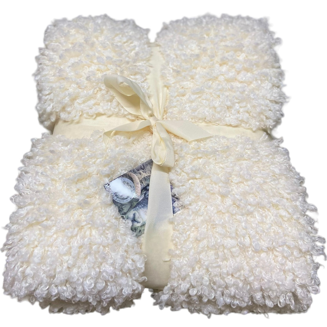 Skinnwille Plaid Webpelzdecke ULLI Teddyfell-Optik weiß