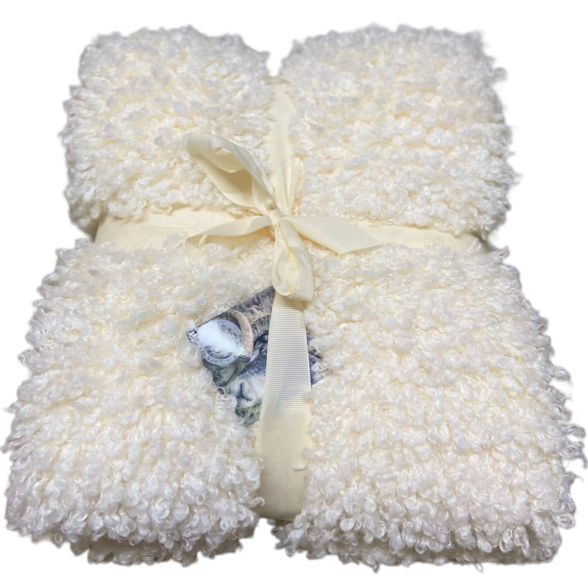 Skinnwille Plaid Webpelzdecke ULLI Teddyfell-Optik weiß