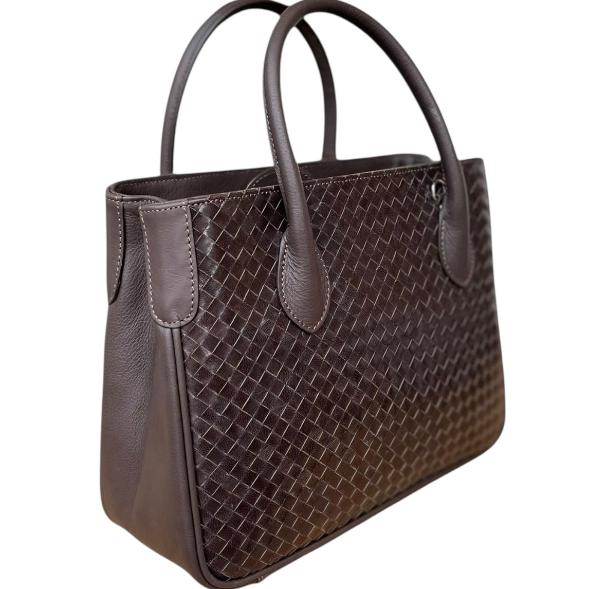 Maxima Handtasche Flecht klein, testa moro, dunkelbraun