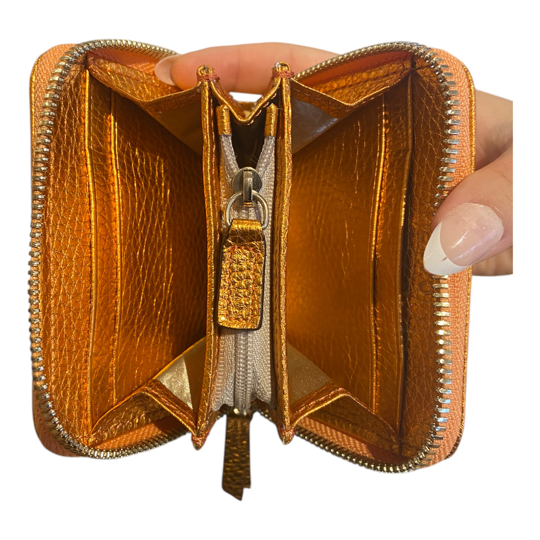 abro Geldbörse Leder glitzer orange