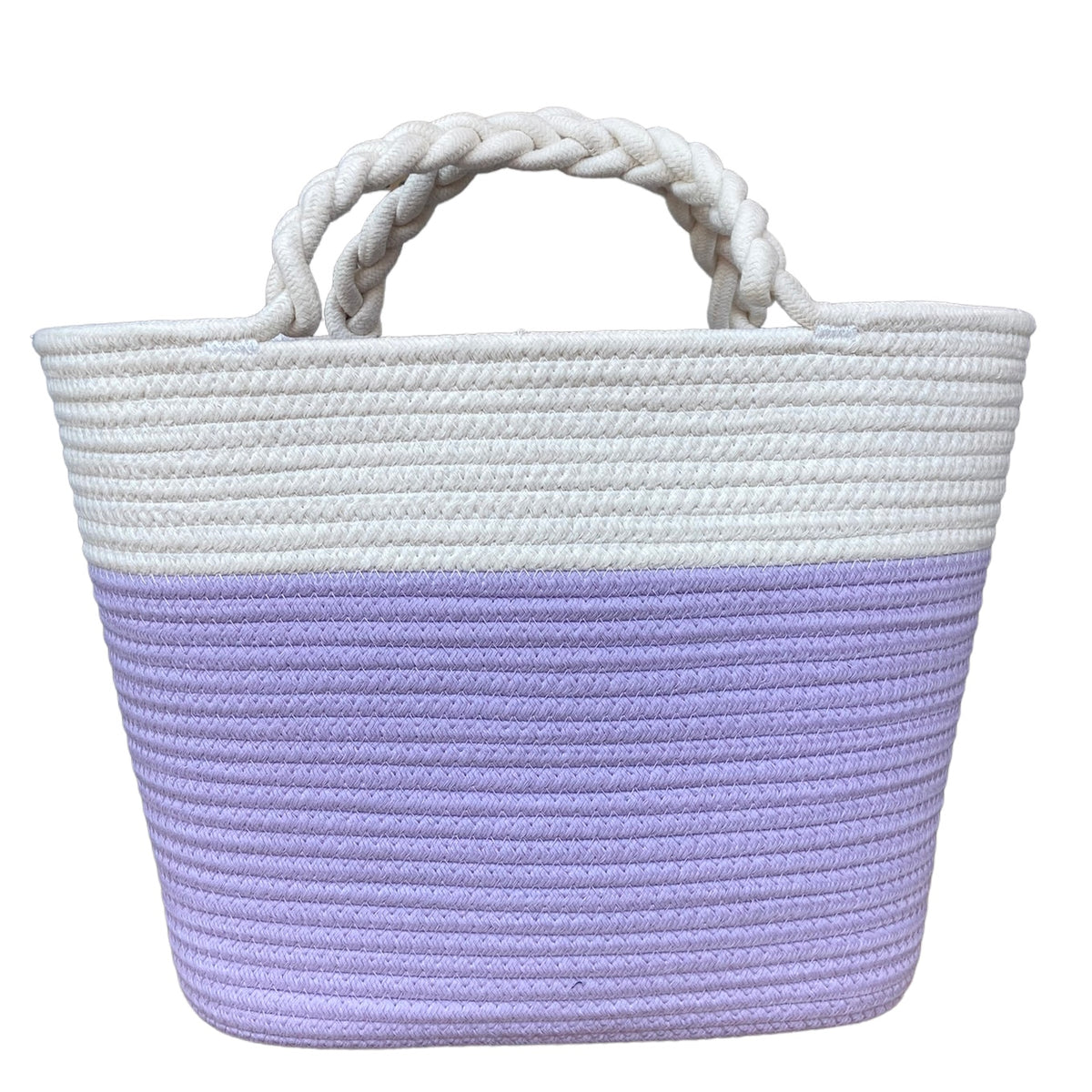 KAMOA Sommertasche Shopper Baumwolle weiß/ lavendel flieder