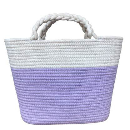 KAMOA Sommertasche Shopper Baumwolle weiß/ lavendel flieder
