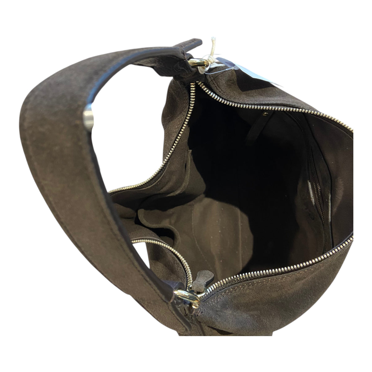 abro ALL IN ONE Hobo small velour, dark brown