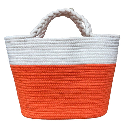 KAMOA Sommertasche Shopper Baumwolle weiß/orange
