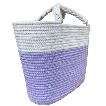 KAMOA Sommertasche Shopper Baumwolle weiß/ lavendel flieder