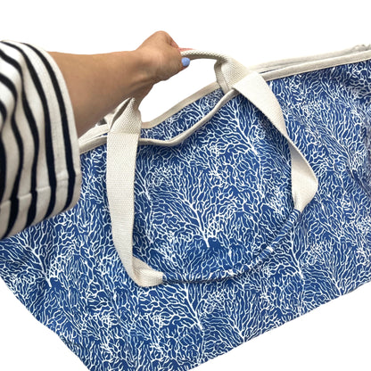 StrandtascStrandtasche Shopper Sommertasche Koralle Blaue Shopper Sommertasche Koralle Blau