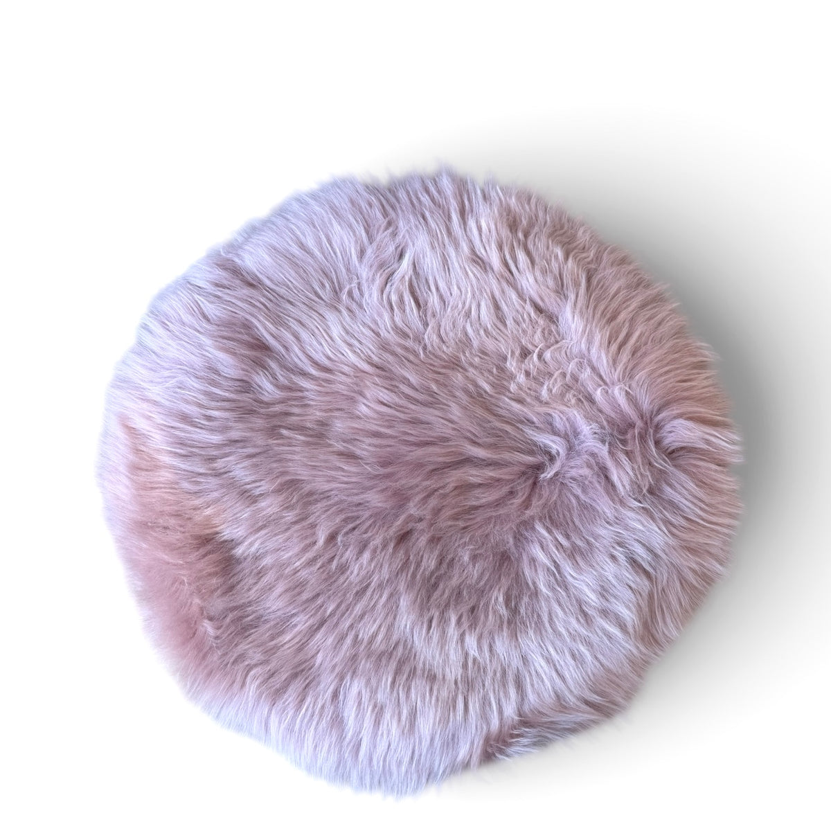 Sitzauflage Lammfell rund mauve rosa