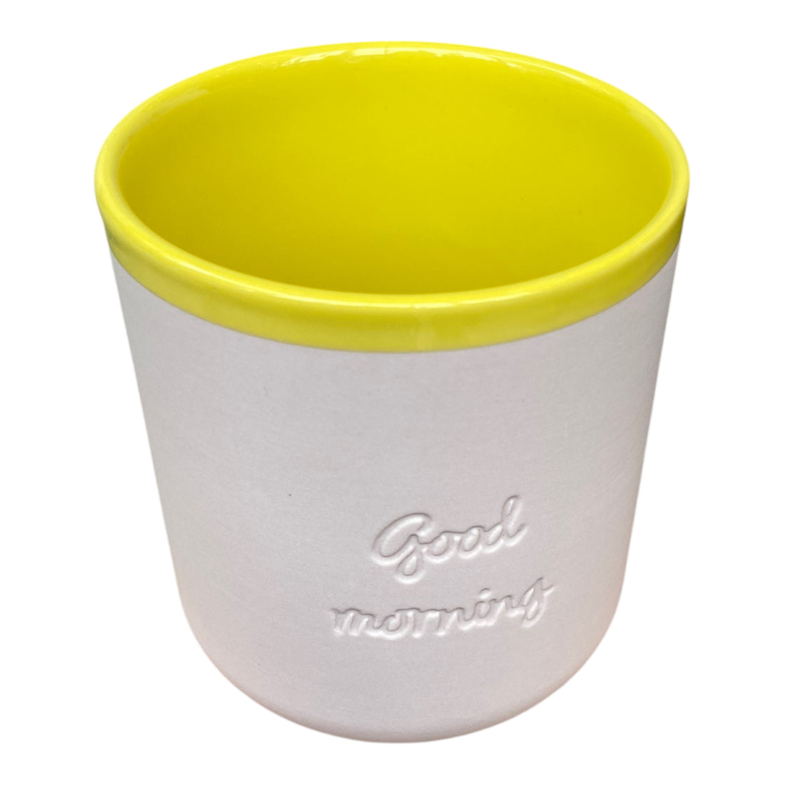 Chic Mic Good Mood Cup Porzellanbecher GOOD MORNING 380ml, creme/gelb