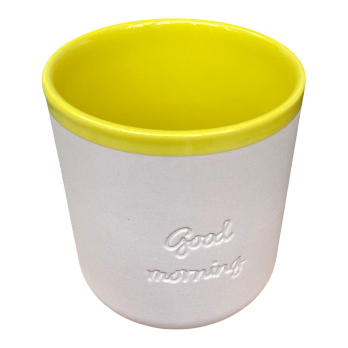 Chic Mic Good Mood Cup Porzellanbecher GOOD MORNING 380ml, creme/gelb