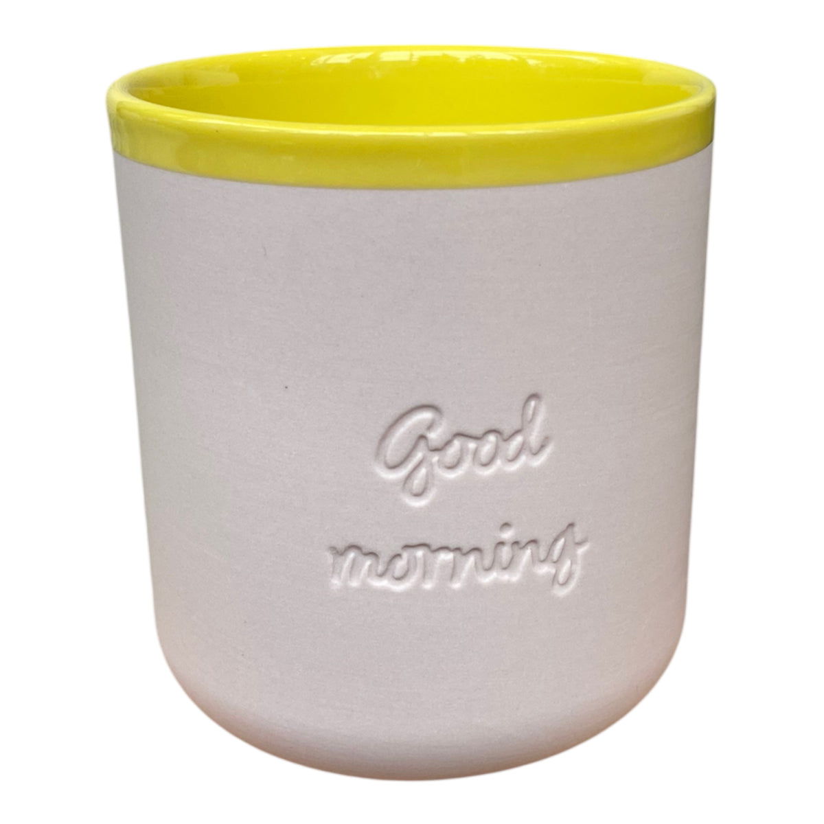 Chic Mic Good Mood Cup Porzellanbecher GOOD MORNING 380ml, creme/gelb
