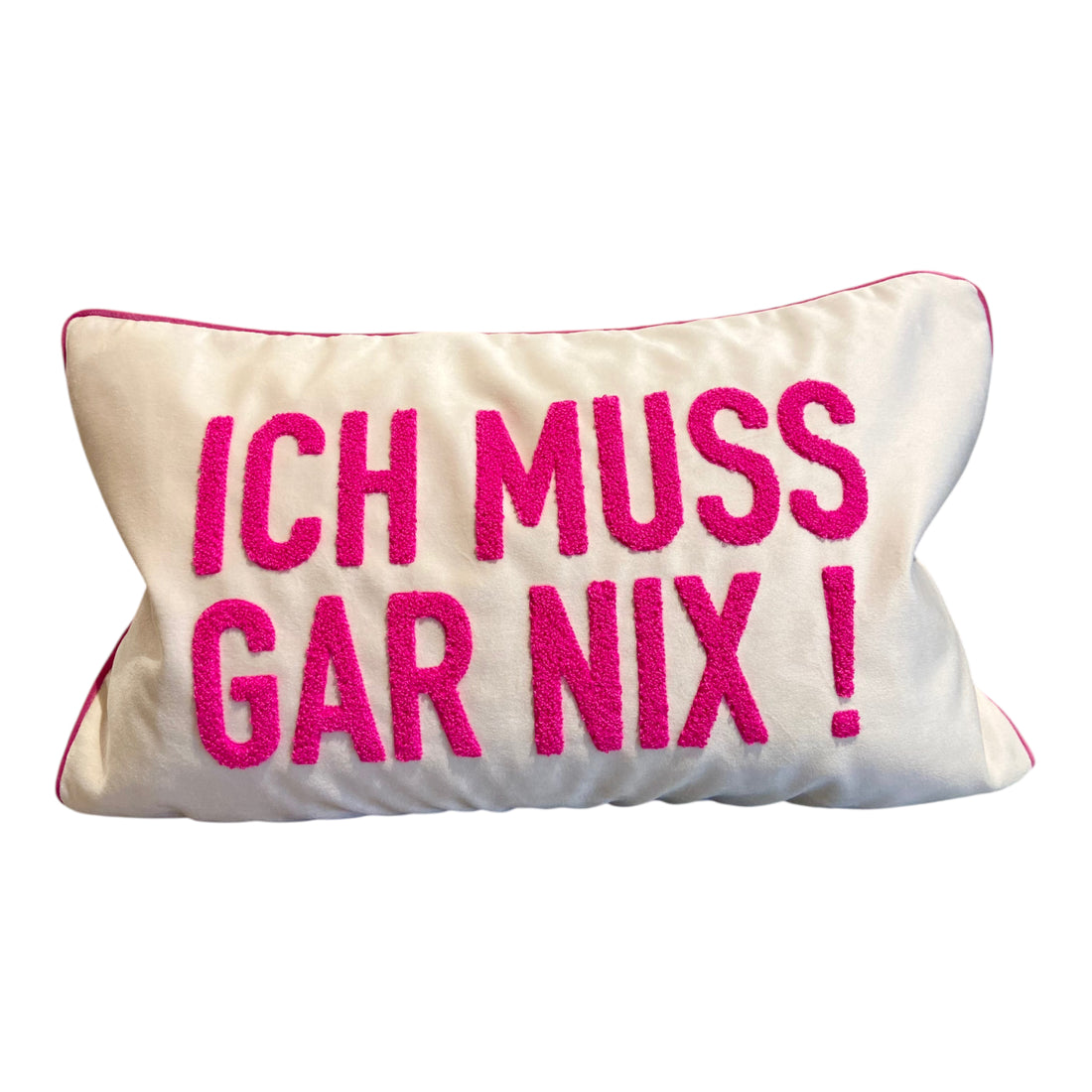 Pad Letters Kissenhülle 30x50cm ICH MUSS GAR NIX sand