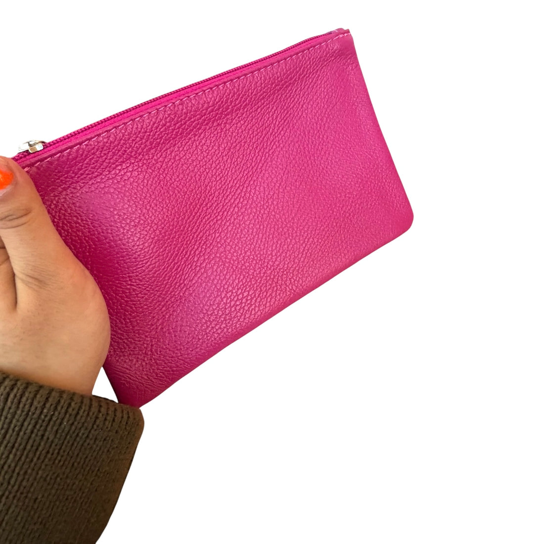 Kosmetiktasche &amp; Taschen-Organizer S aus Leder, pink