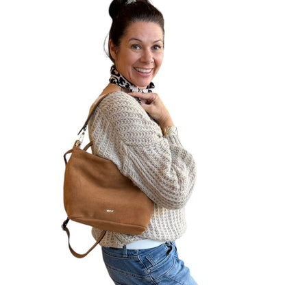 abro EBONY small Umhängetasche suede, cuoio