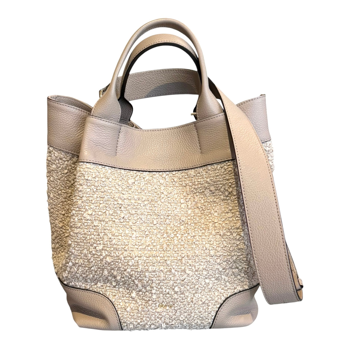 abro ESSENTIAL Shopper medium Leder &amp; Bouclé, siena