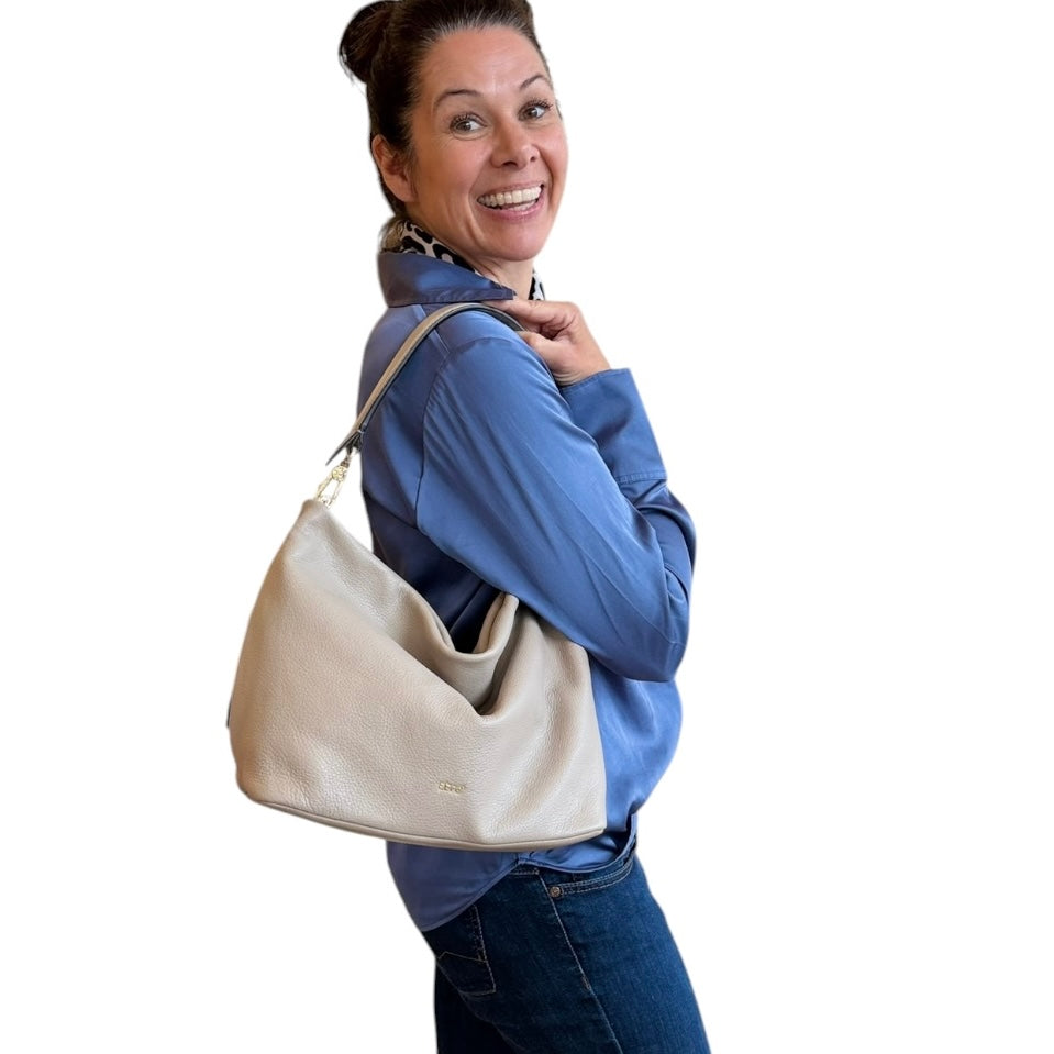 abro EBONY Hobo big Schultertasche beige