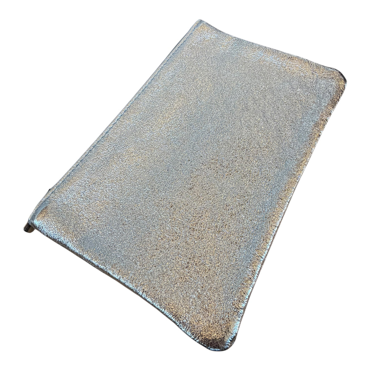 Kosmetiktasche &amp; Taschen-Organizer S aus Leder, silber metallic