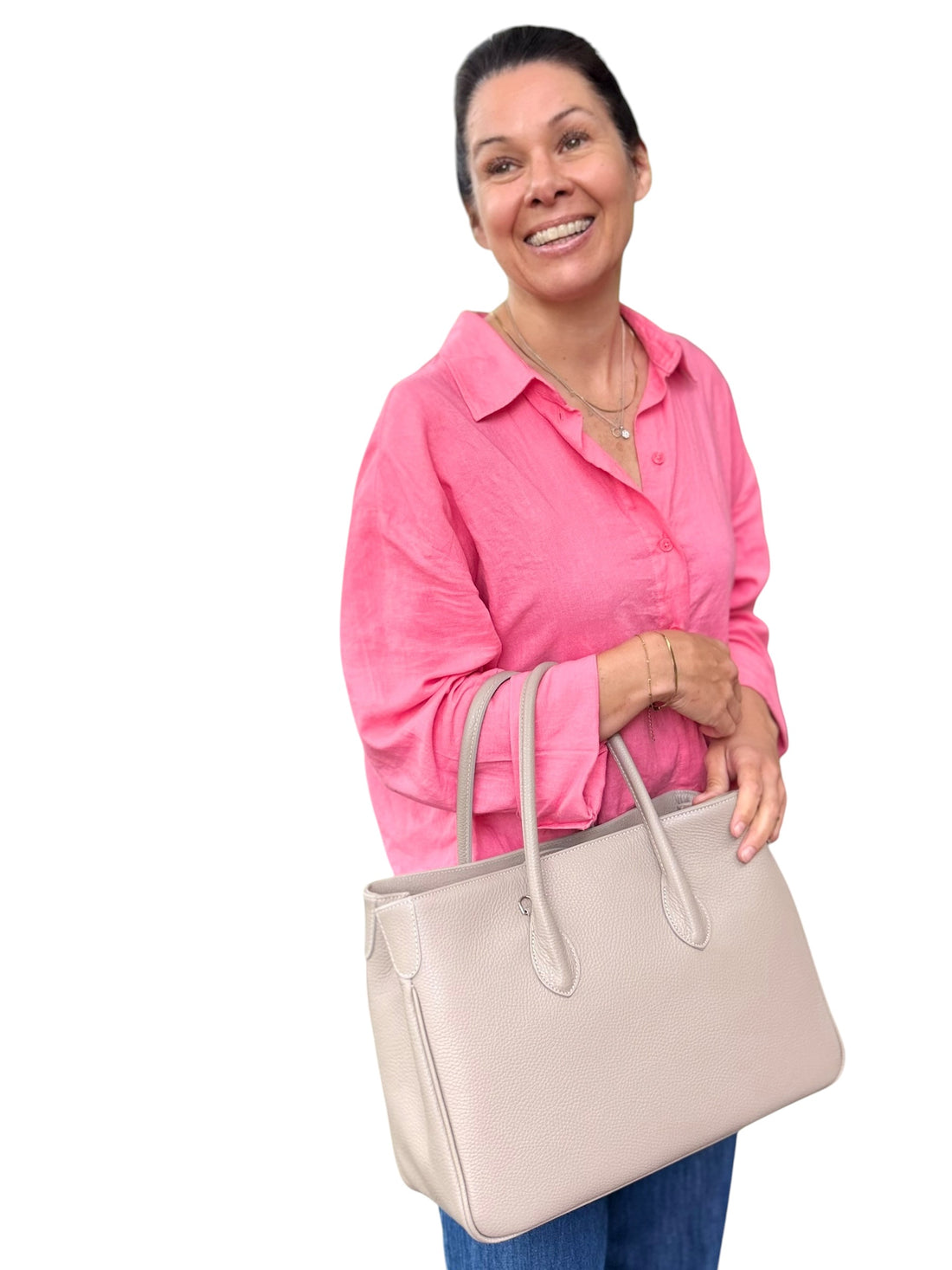 Maxima Handtasche mittel cappuccino beige