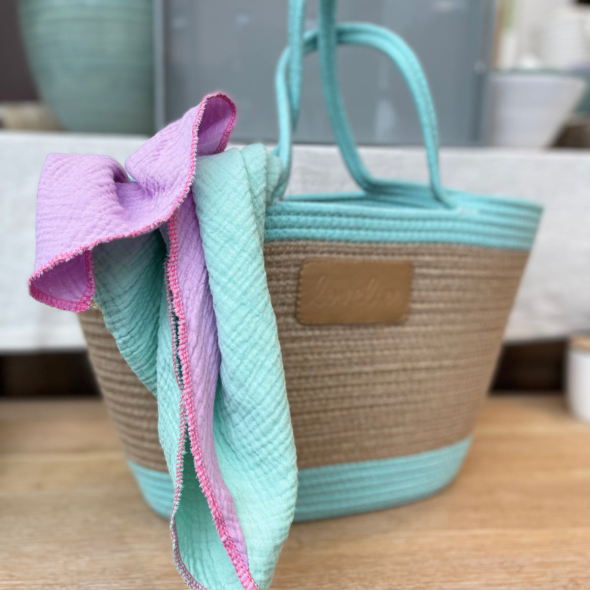LOVELIES Sommertasche Shopper türkis (Tuch)