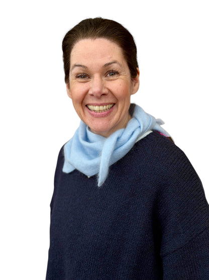Zwillingsherz Cashmere - Dreieckstuch Mini, hellblau