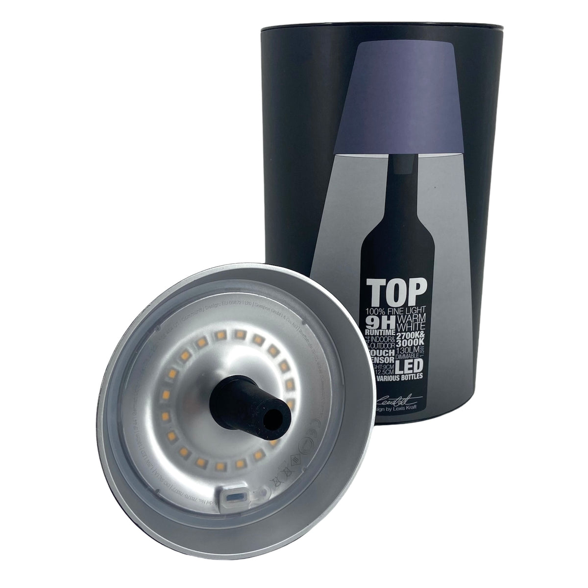 Sompex TOP LED Lampenschirm Tischleuchte schwarz