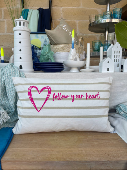 Pad Concept Nautic "follow your heart" Kissenhülle, Pink