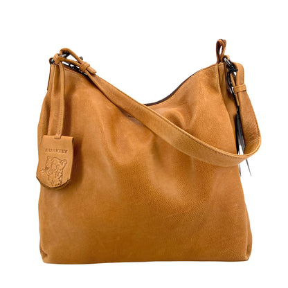 Burkely Just Jolie Schultertasche, Umhängetasche, Beuteltasche, Hobo groß cognac