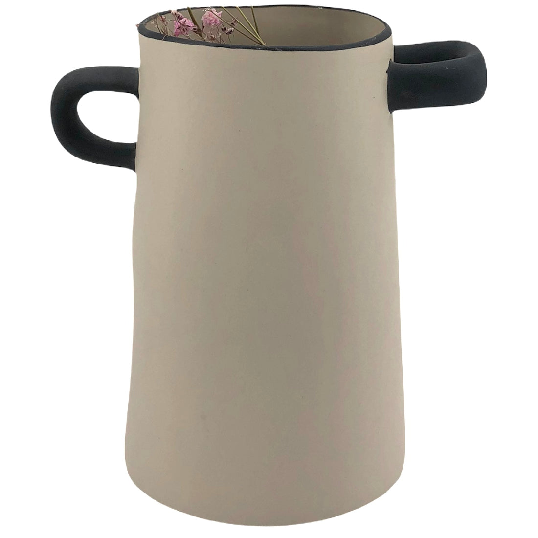 ASA Selection RAYU Vase groß natur mit schwarzen Henkeln