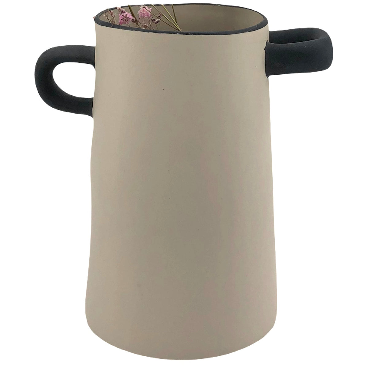 ASA Selection RAYU Vase groß natur mit schwarzen Henkeln