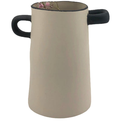 ASA Selection RAYU Vase groß natur mit schwarzen Henkeln