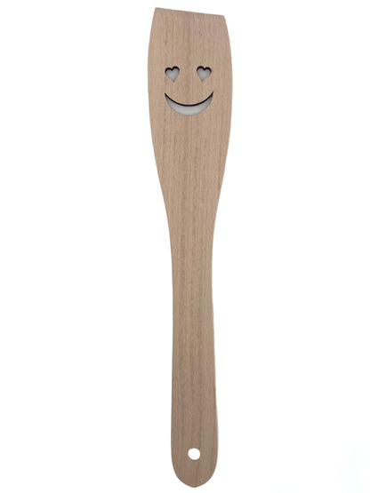 Pfannenwender Holz mit Gesicht HERZAUGEN