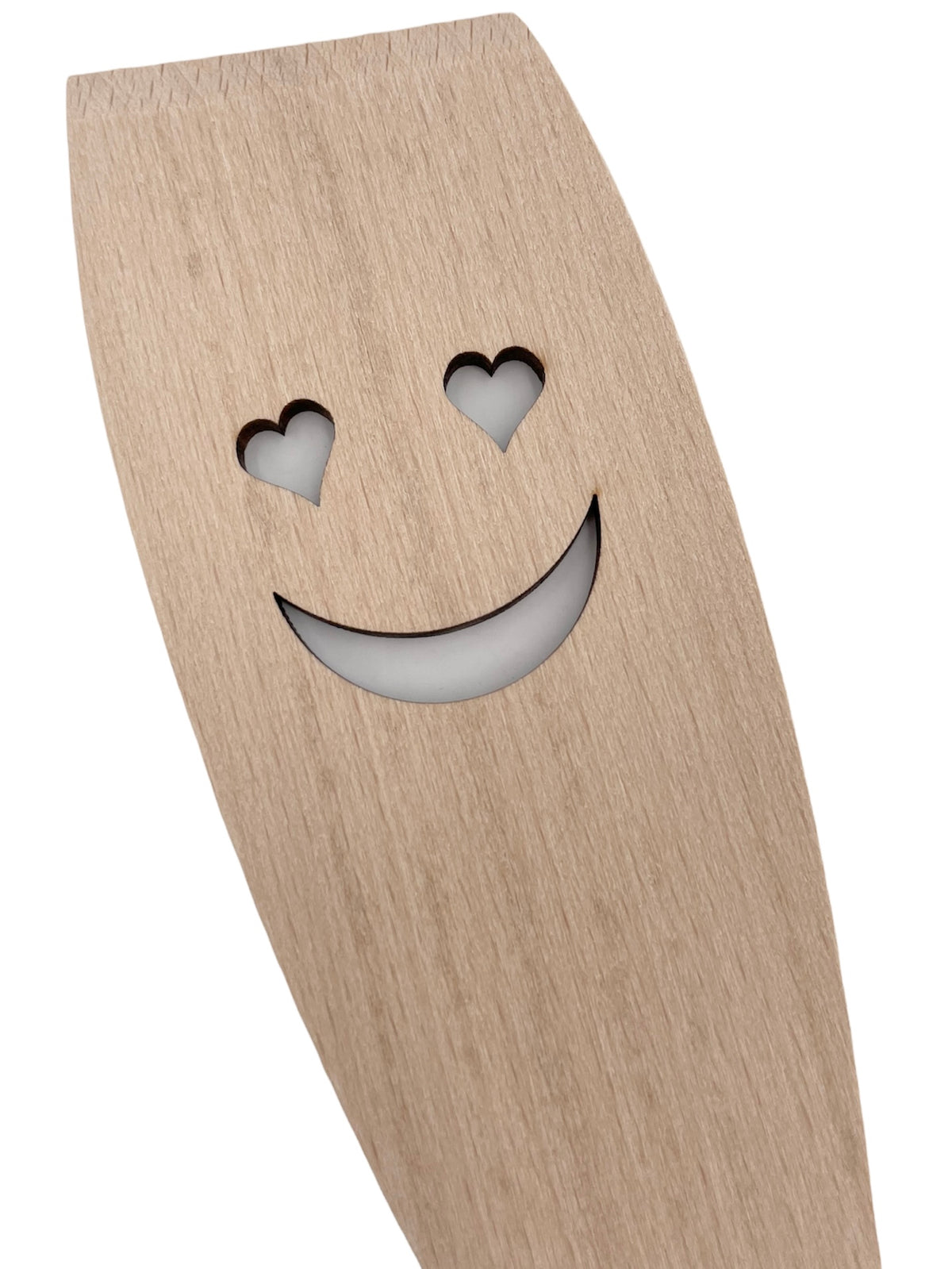 Pfannenwender Holz mit Gesicht HERZAUGEN