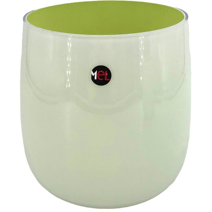 Mel Vase "Happy Spring" mittel, schilf/grün