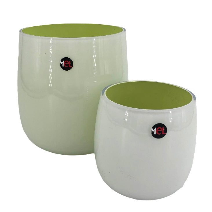 Mel Vase "Happy Spring", schilf/grün