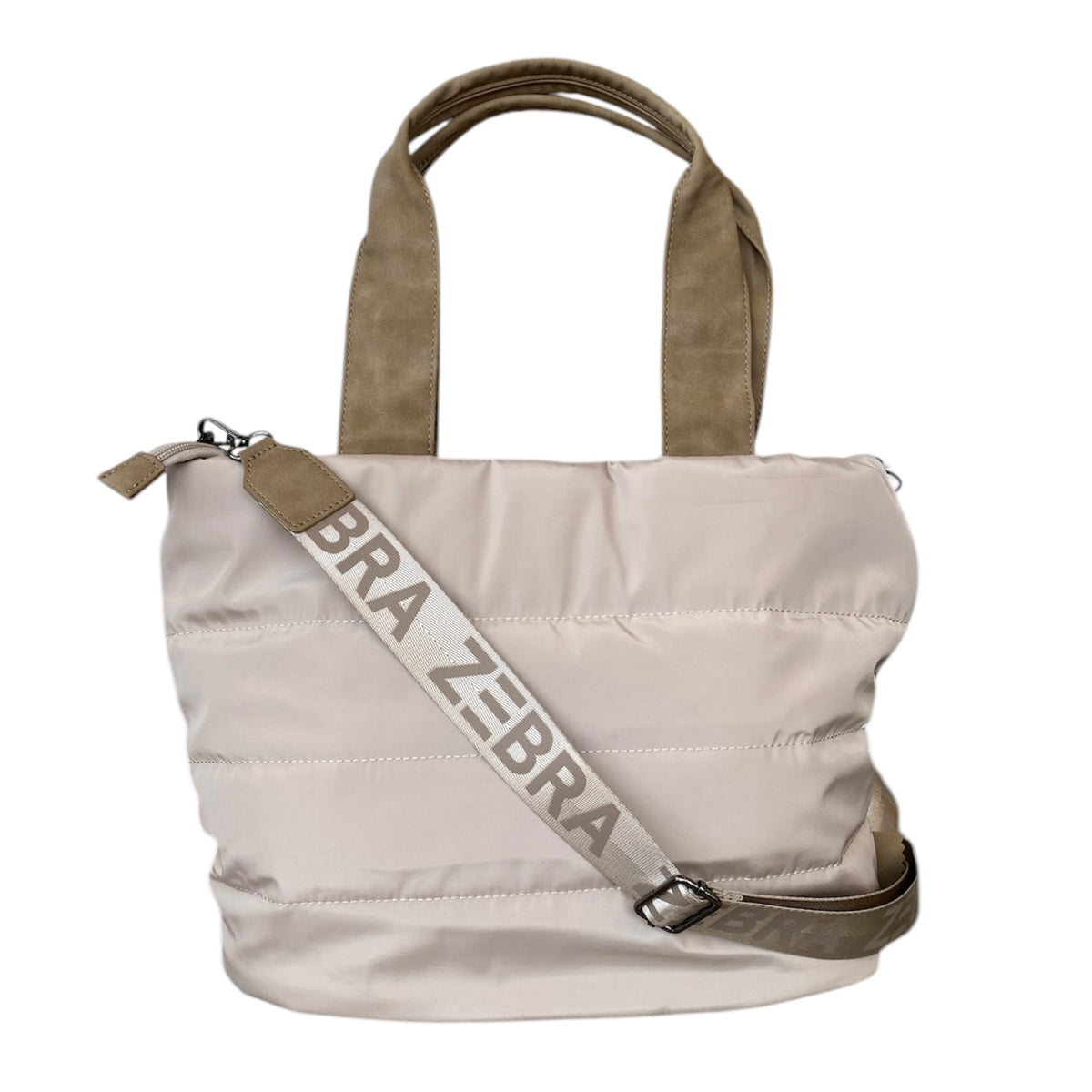 Zebra Shopper klein, sand creme