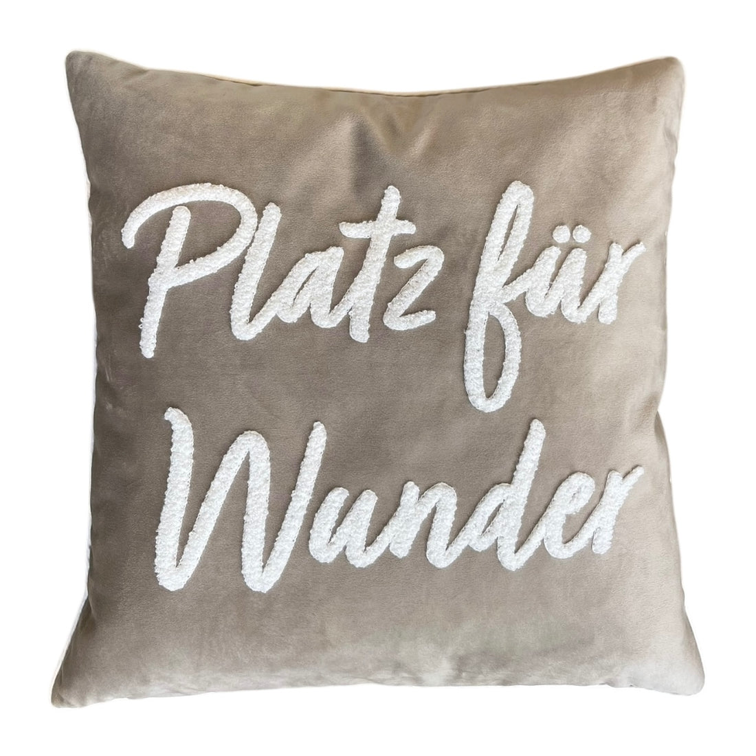 Pad Kissenhülle LETTERS "Platz für Wunder", taupe
