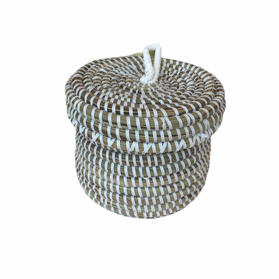 EA-Deco Korb mit Deckel klein mini natur/weiß