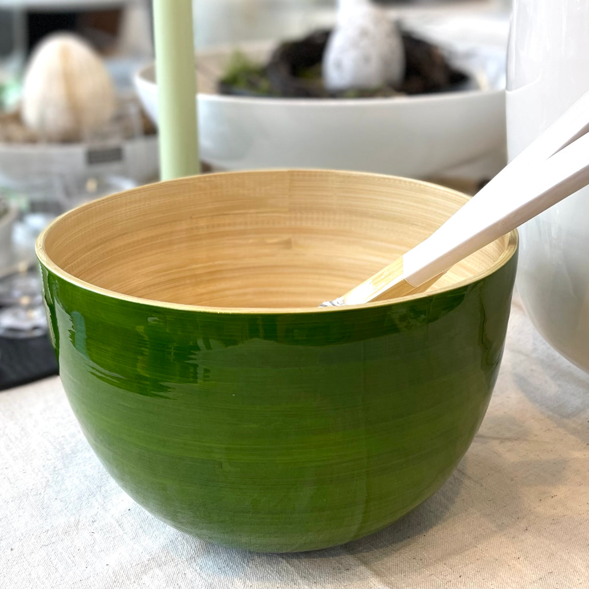 albert L. (punkt) Bambus Schüssel Salatschale 22 x 14cm grün (ohne Deko)