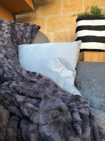 Pad Webpelzdecke BARDOT, stone grau anthrazit