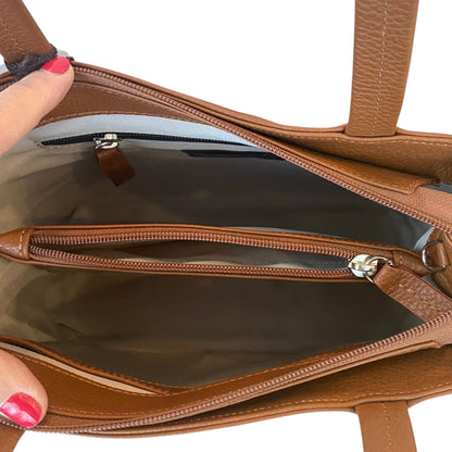 Maxima Schultertasche klein, cuoio, cognac