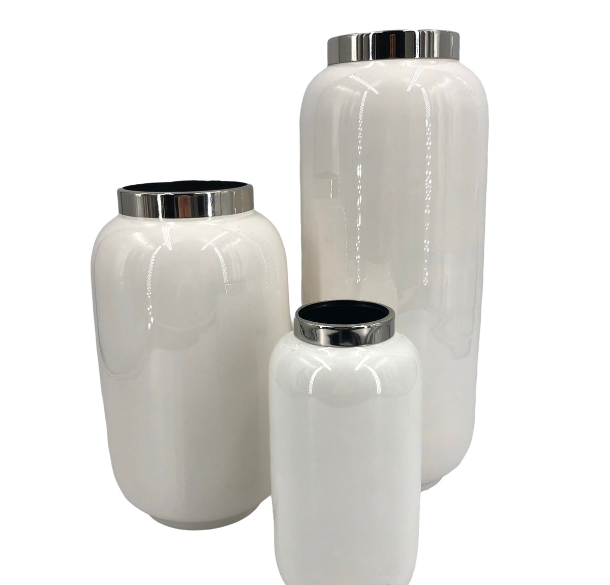 Vase Saigon S weiß Silber Gift Company