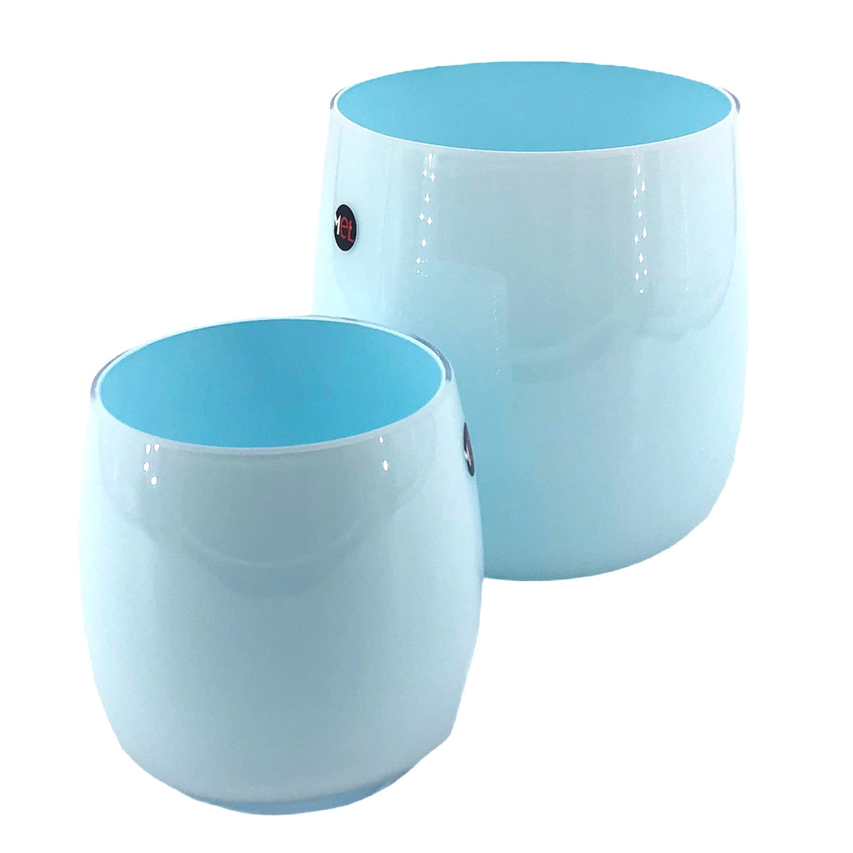 klein und mittlere Mel Vase in pastellblau