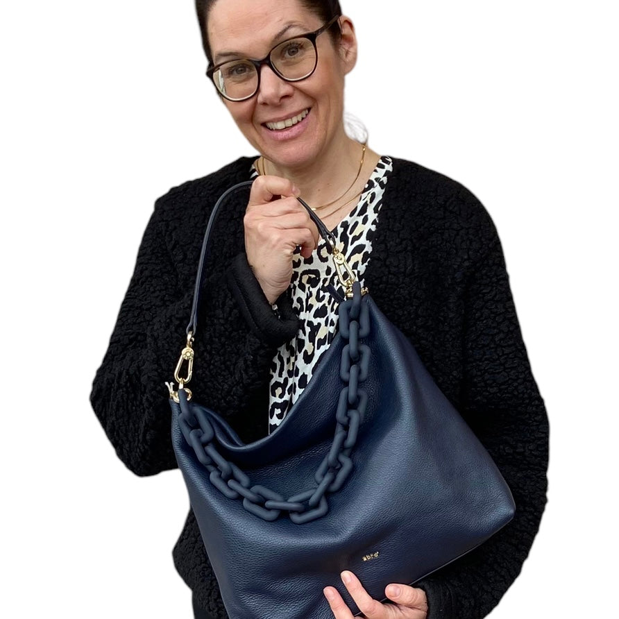 abro SIMONE Hobo Bag Schultertasche, navy blau