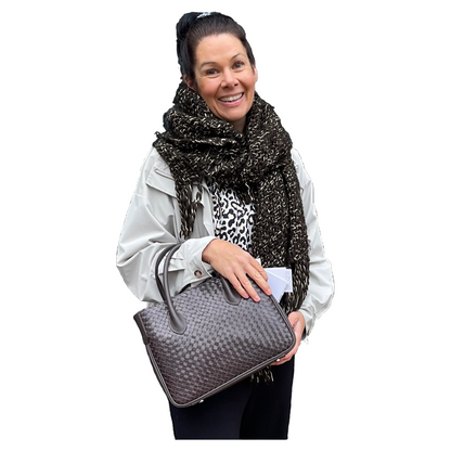 Maxima Handtasche Flecht klein, testa moro, dunkelbraun