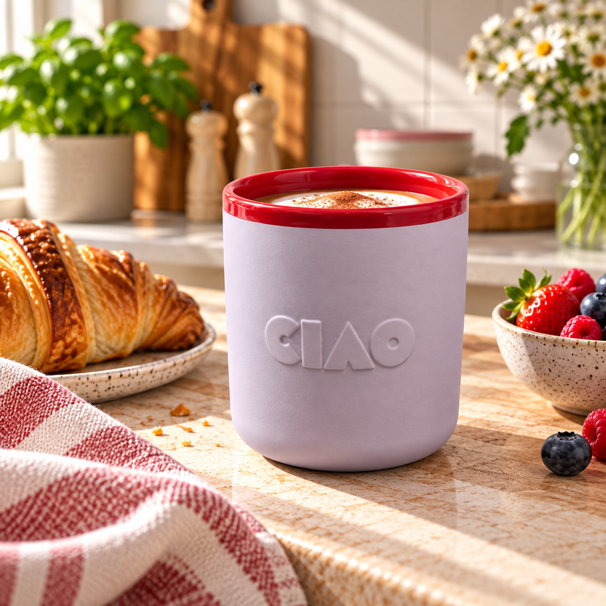 Chic Mic Good Mood Cup Porzellanbecher CIAO  380ml, rot/rosa